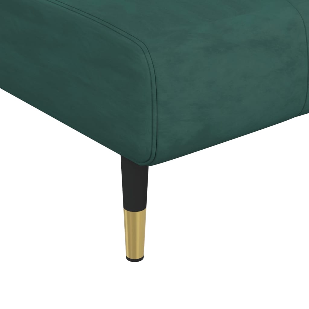 Chaise Longue in Velluto Verde Scuro