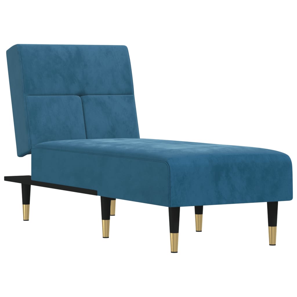 Chaise Longue in Velluto Blu