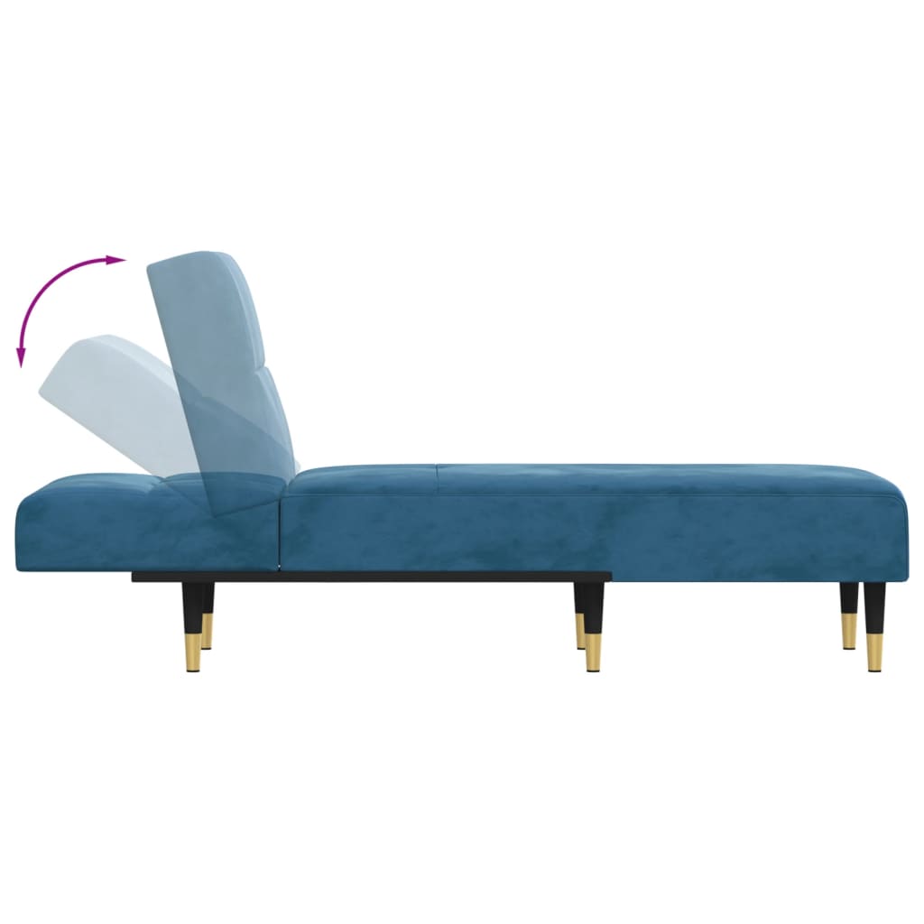 Chaise Longue in Velluto Blu