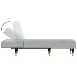 Chaise Longue in Velluto Grigio Chiaro