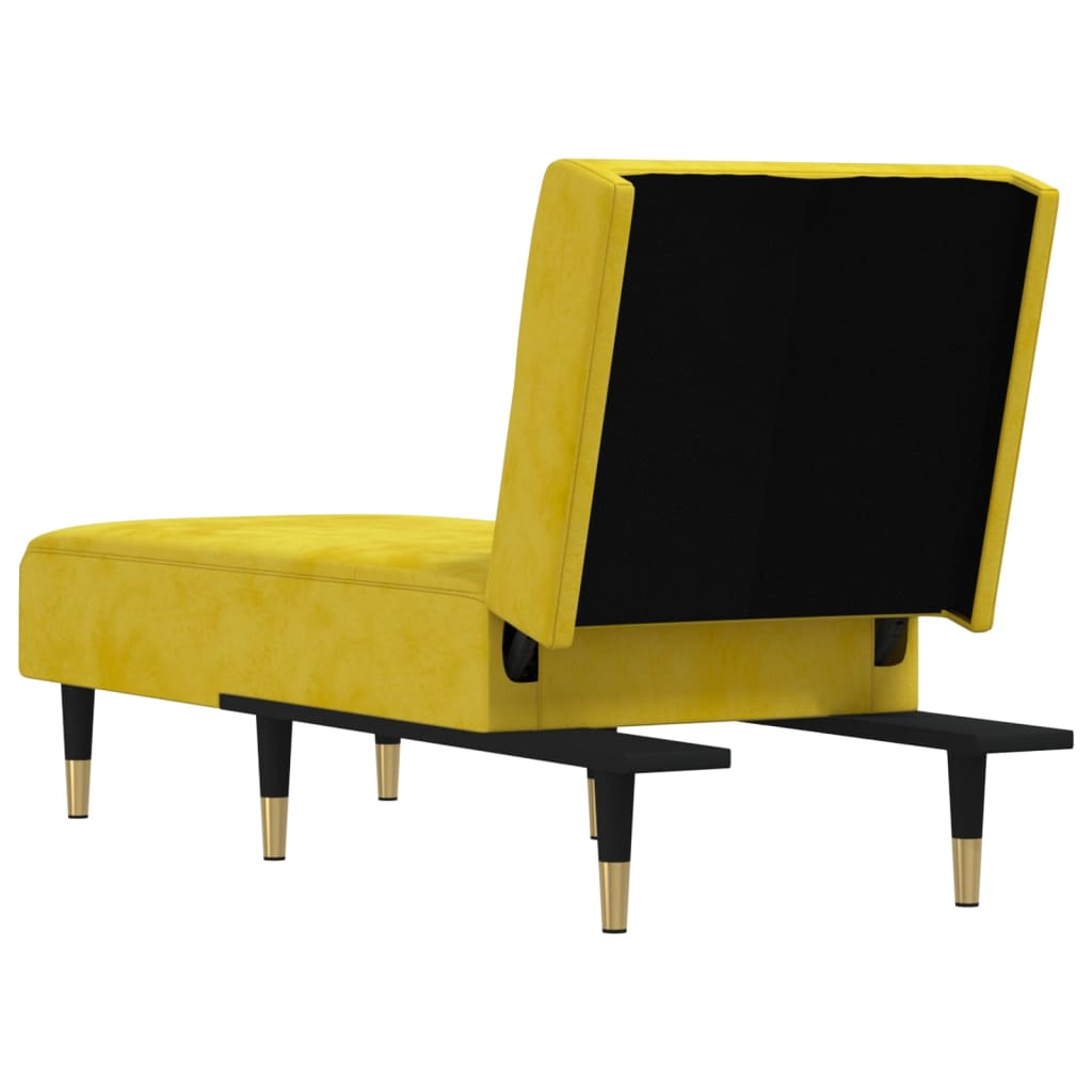 Chaise Longue in Velluto Giallo