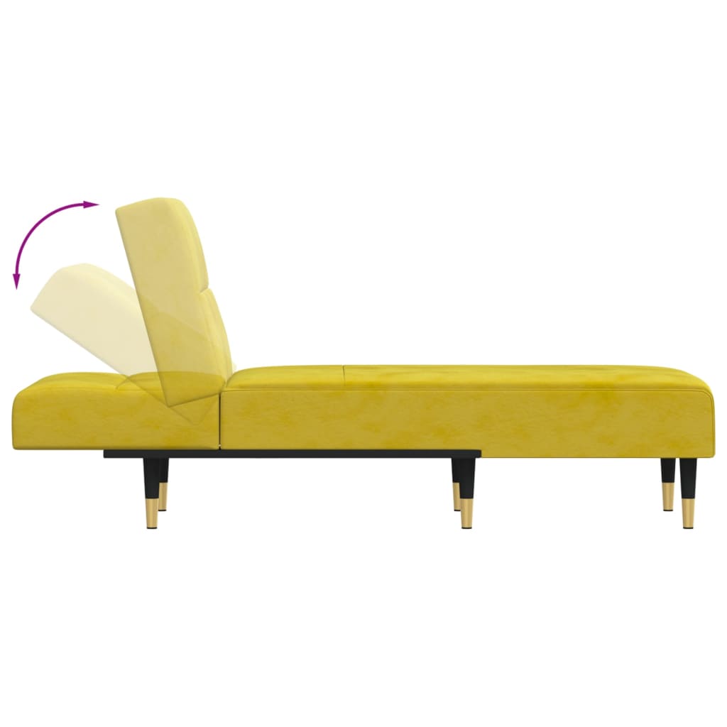 Chaise Longue in Velluto Giallo