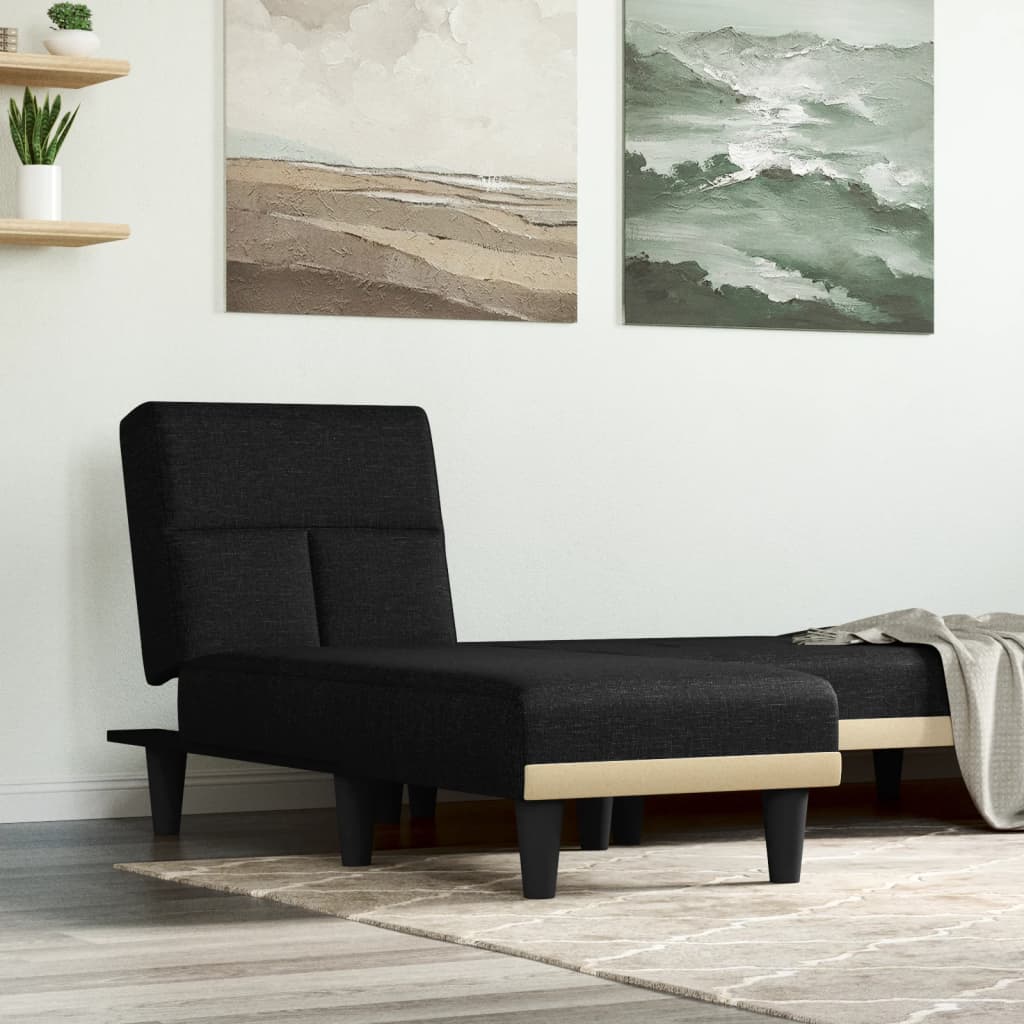 Chaise Longue in Tessuto Nero