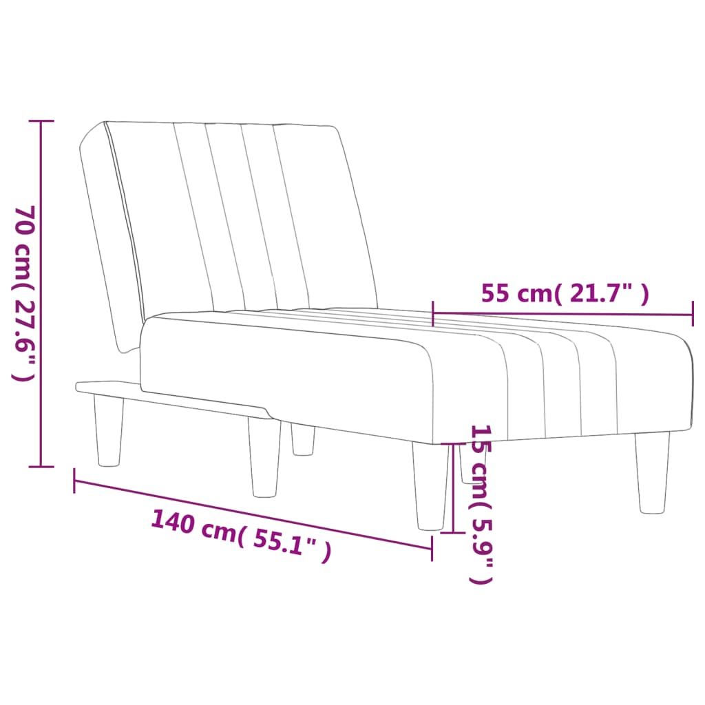 Chaise Longue in Tessuto Grigio Scuro