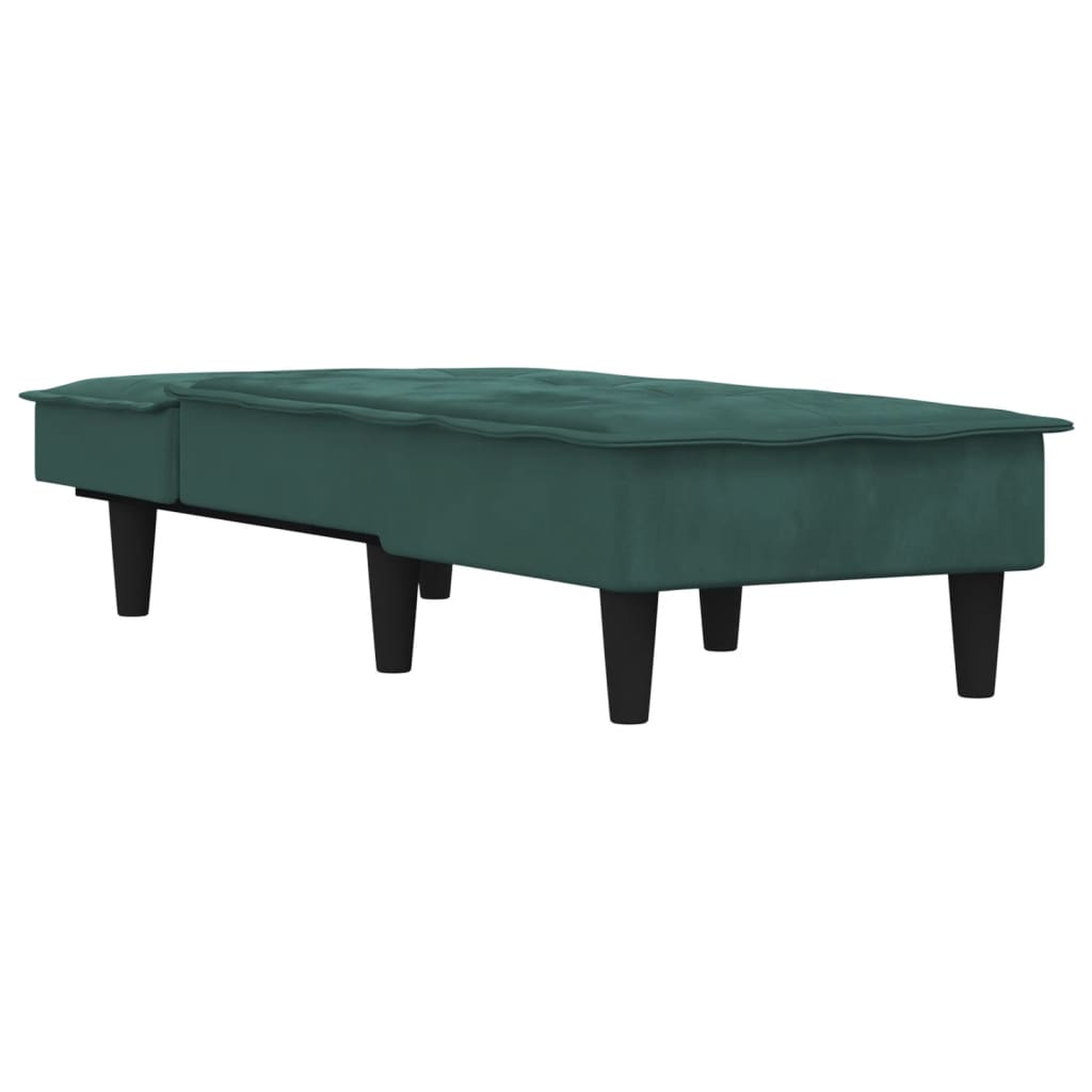 Chaise Longue in Velluto Verde Scuro