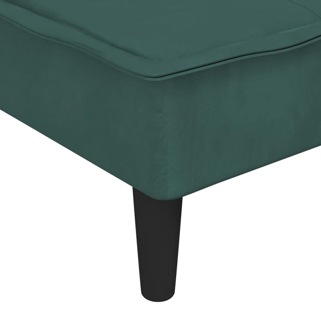 Chaise Longue in Velluto Verde Scuro