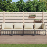 Set Divani da Giardino 4 pz con Cuscini Antracite in Polyrattan