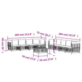 Set Divani da Giardino 9 pz con Cuscini Antracite in Polyrattan