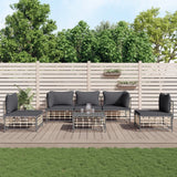 Set Divani da Giardino 6 pz con Cuscini Antracite in Polyrattan