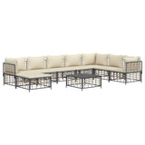 Set Divani da Giardino 9 pz con Cuscini Antracite in Polyrattan