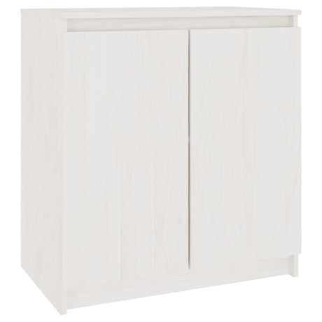 Armadietto Bianco 60x36x65 cm in Legno Massello di Pino