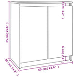 Armadietto Bianco 60x36x65 cm in Legno Massello di Pino