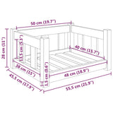 Cuccia per Cani Bianca 55,5x45,5x28cm in Legno Massello di Pino