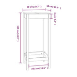 Tavolo da Bar 50x50x110 cm in Legno Massello di Pino