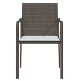 Sedie da Giardino con Cuscini 4pz Marroni 56x59x84cm Polyrattan