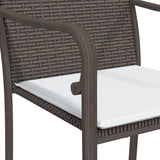 Sedie da Giardino con Cuscini 4pz Marroni 56x59x84cm Polyrattan