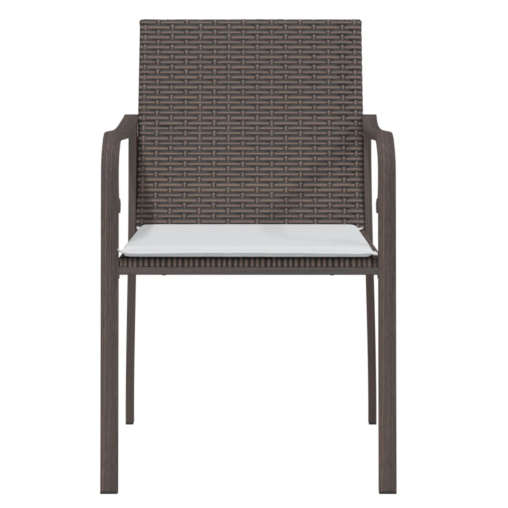 Sedie da Giardino con Cuscini 6pz Marroni 56x59x84cm Polyrattan