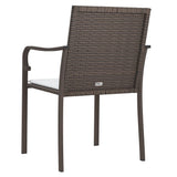 Sedie da Giardino con Cuscini 6pz Marroni 56x59x84cm Polyrattan