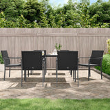 Sedie da Giardino con Cuscini 6pz Neri 56x59x84cm in Polyrattan