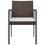 Sedie Giardino con Cuscini 4pz Marroni 56,5x57x83 cm Polyrattan