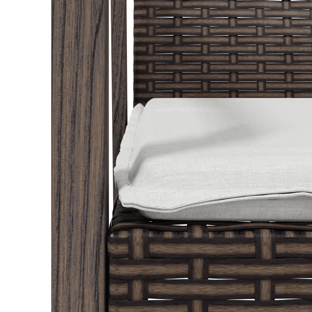 Sedie Giardino con Cuscini 4pz Marroni 56,5x57x83 cm Polyrattan