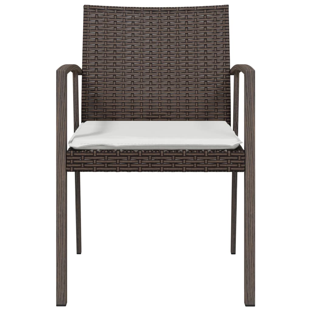 Sedie Giardino con Cuscini 6pz Marroni 56,5x57x83 cm Polyrattan