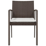 Sedie Giardino con Cuscini 6pz Marroni 56,5x57x83 cm Polyrattan