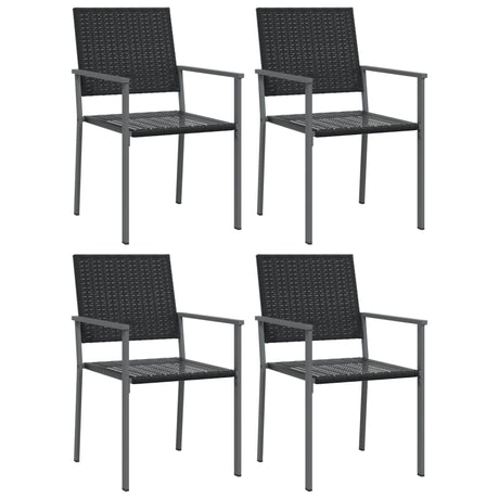 Sedie da Giardino 4 pz Nere 54x62,5x89 cm in Polyrattan