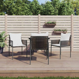 Sedie da Giardino con Cuscini 4pz Marroni 54x61x83cm Polyrattan