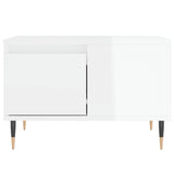 Tavolino Salotto Bianco Lucido 55x55x36,5 cm Legno Multistrato