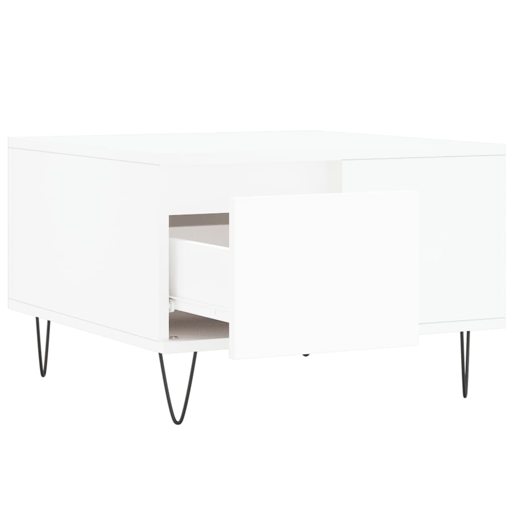 Tavolino da Salotto Bianco 55x55x36,5 cm in Legno Multistrato