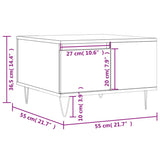 Tavolino Salotto Bianco Lucido 55x55x36,5 cm Legno Multistrato