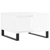 Tavolino Salotto Bianco Lucido 55x55x36,5 cm Legno Multistrato