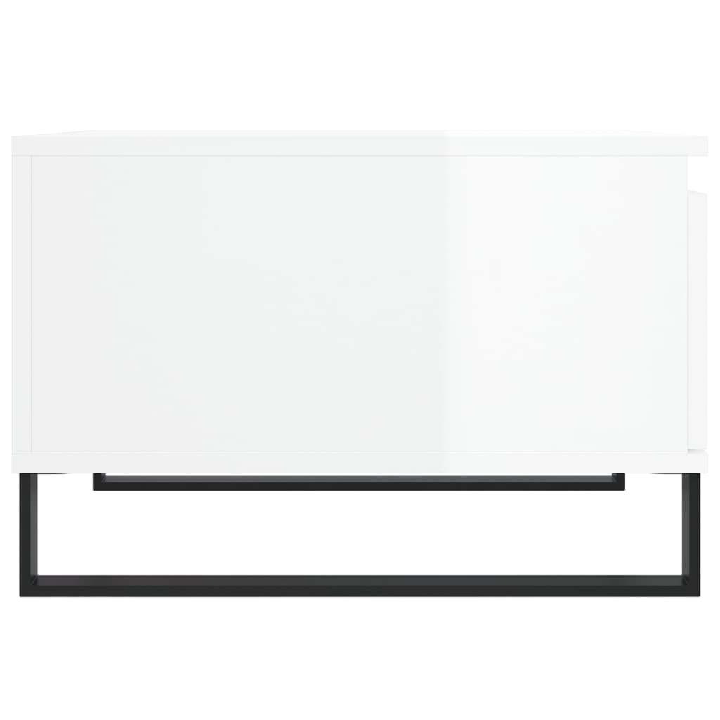 Tavolino Salotto Bianco Lucido 55x55x36,5 cm Legno Multistrato