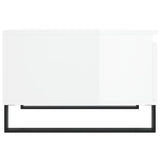 Tavolino Salotto Bianco Lucido 55x55x36,5 cm Legno Multistrato