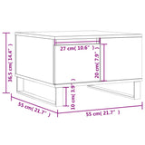 Tavolino Salotto Bianco Lucido 55x55x36,5 cm Legno Multistrato