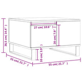 Tavolino Salotto Grigio Cemento 55x55x36,5 cm Legno Multistrato