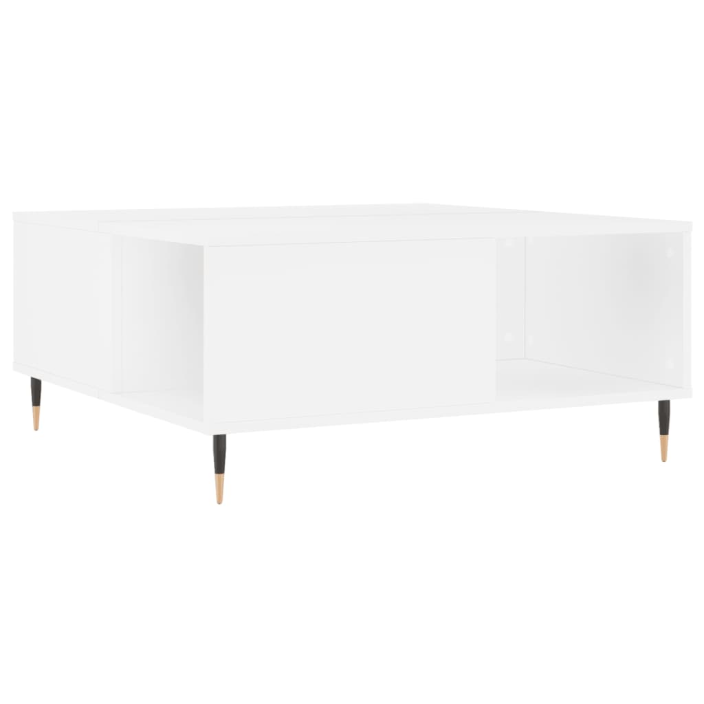 Tavolino da Salotto Bianco 80x80x36,5 cm in Legno Multistrato