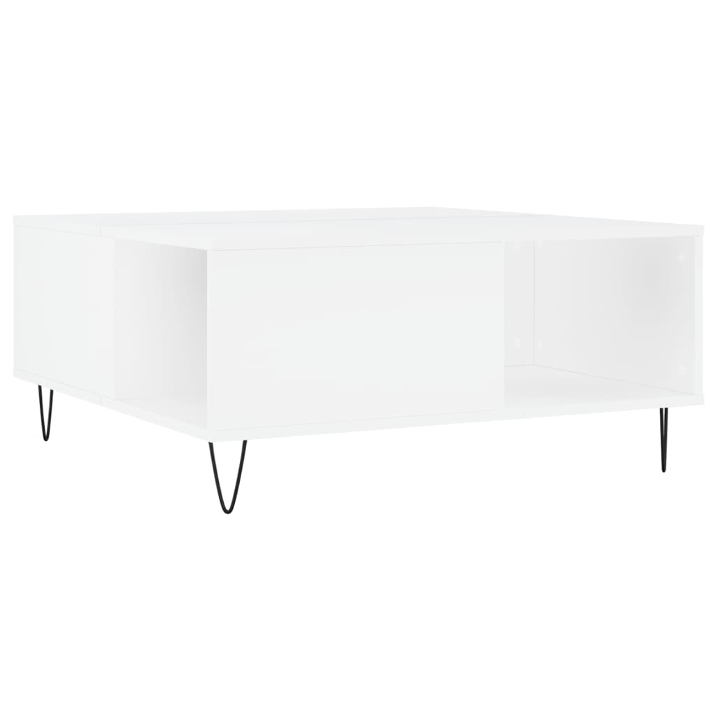 Tavolino da Salotto Bianco 80x80x36,5 cm in Legno Multistrato