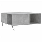 Tavolino Salotto Grigio Cemento 80x80x36,5 cm Legno Multistrato