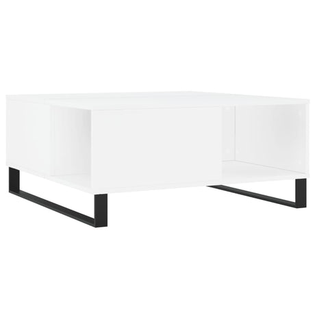 Tavolino da Salotto Bianco 80x80x36,5 cm in Legno Multistrato