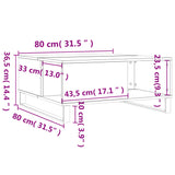 Tavolino da Salotto Rovere Fumo 80x80x36,5 cm Legno Multistrato