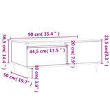 Tavolino da Salotto Bianco 90x50x36,5 cm in Legno Multistrato