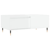 Tavolino Salotto Bianco Lucido 90x50x36,5 cm Legno Multistrato