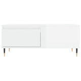 Tavolino Salotto Bianco Lucido 90x50x36,5 cm Legno Multistrato