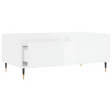 Tavolino Salotto Bianco Lucido 90x50x36,5 cm Legno Multistrato