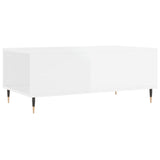 Tavolino Salotto Bianco Lucido 90x50x36,5 cm Legno Multistrato