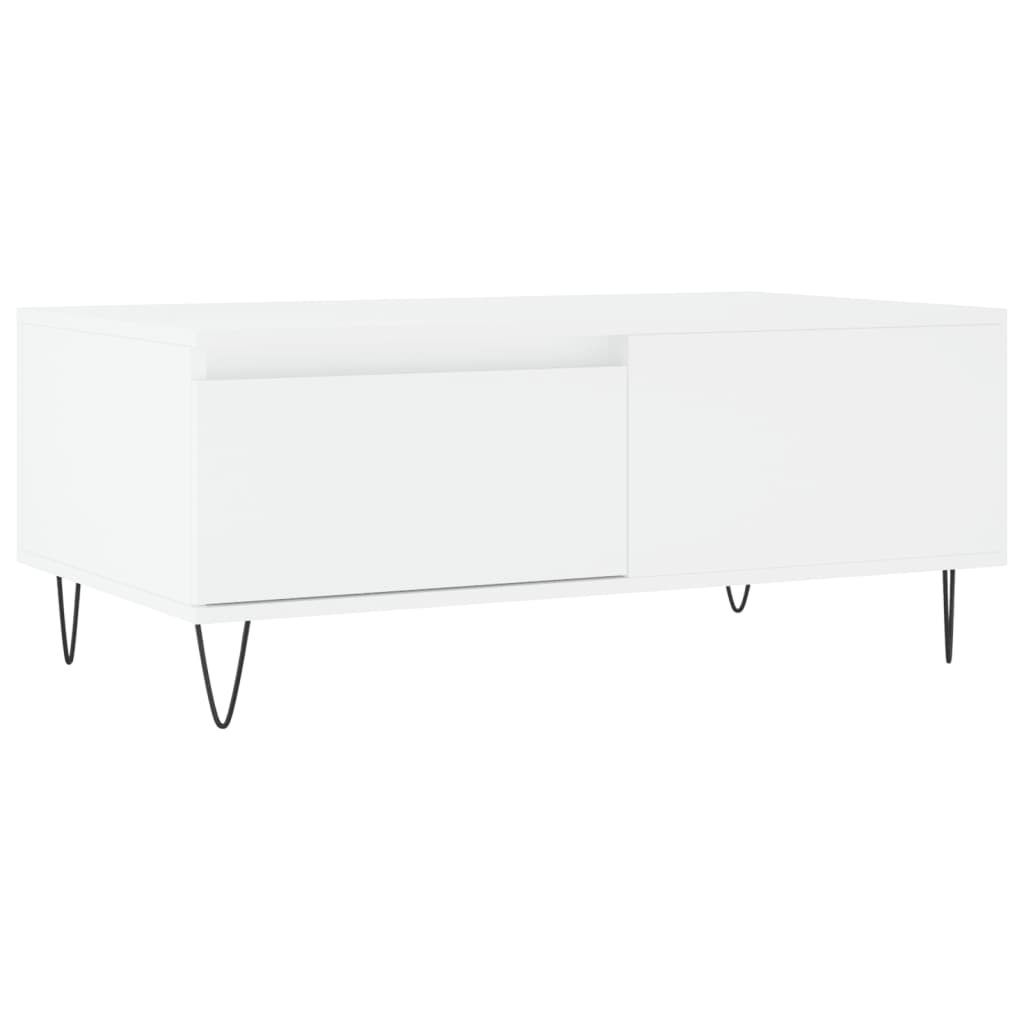 Tavolino da Salotto Bianco 90x50x36,5 cm in Legno Multistrato