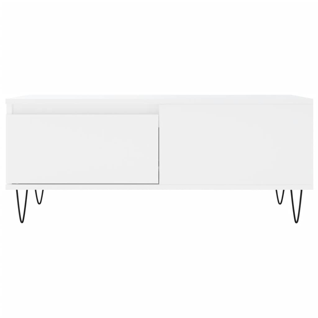 Tavolino da Salotto Bianco 90x50x36,5 cm in Legno Multistrato