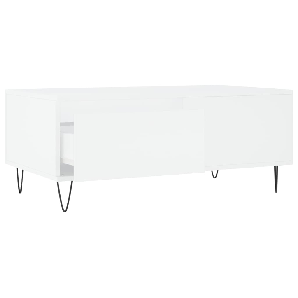 Tavolino da Salotto Bianco 90x50x36,5 cm in Legno Multistrato